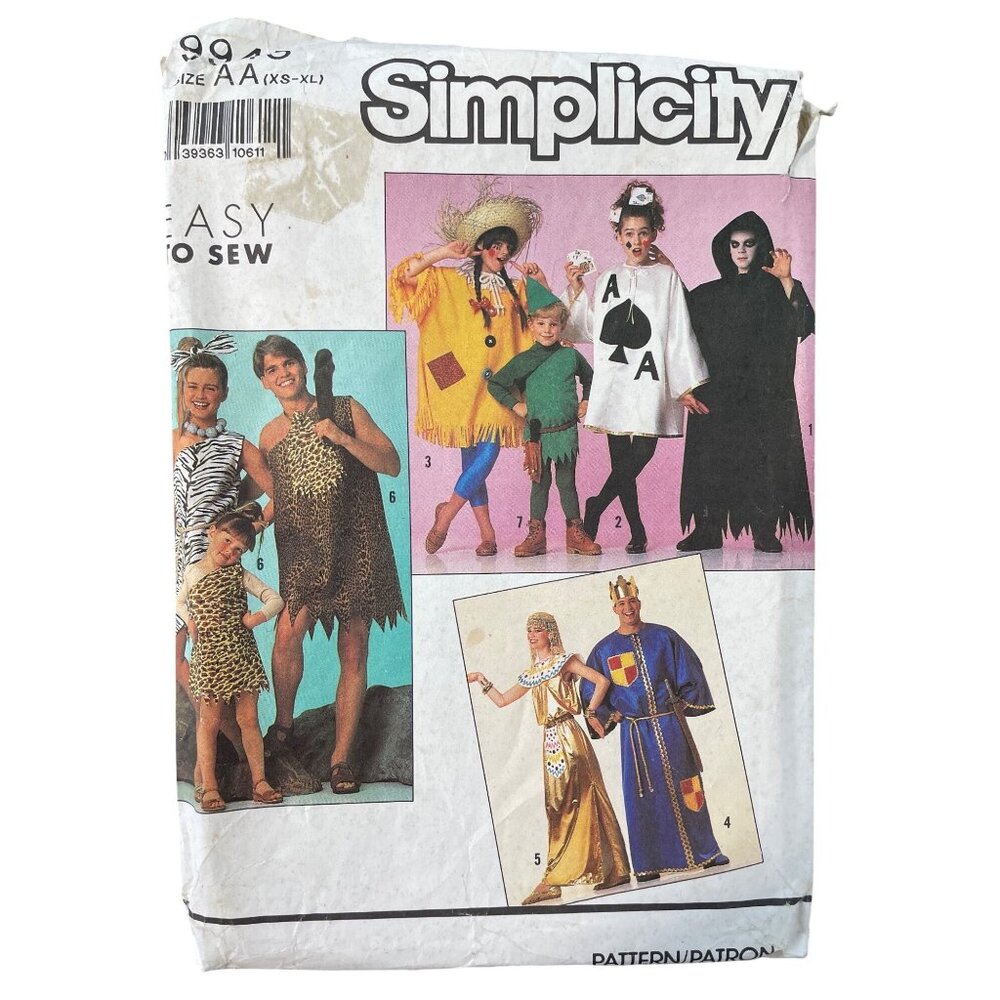 Simplicity 9945 Pattern Size XS-XL Caveman Card Cleopatra KIng Scarecrow CUT
